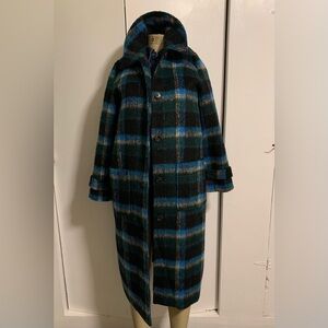 Beautiful Blue Plaid Wool Coat